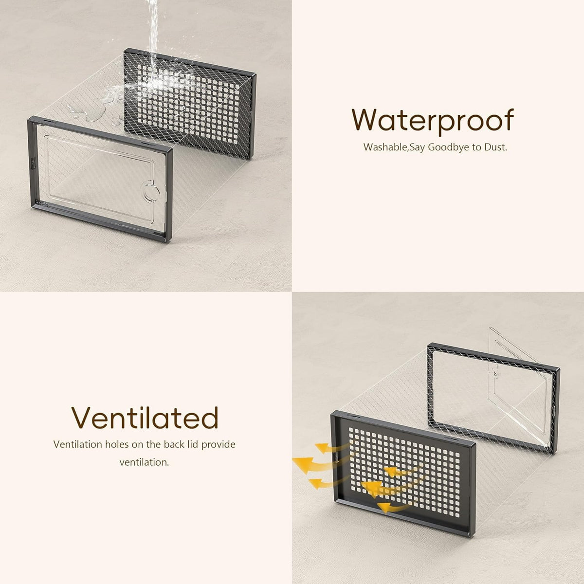Kuject X-Large transparent box promoting airflow around stored items
