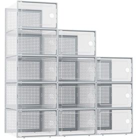 Kuject XX-Large shoe storage box front view shows clear, stackable design.
