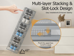 Kuject XX-Large shoe storage box clear lid open for easy access.