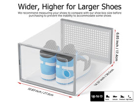 Kuject XX-Large shoe storage box clear top view for quick visibility.