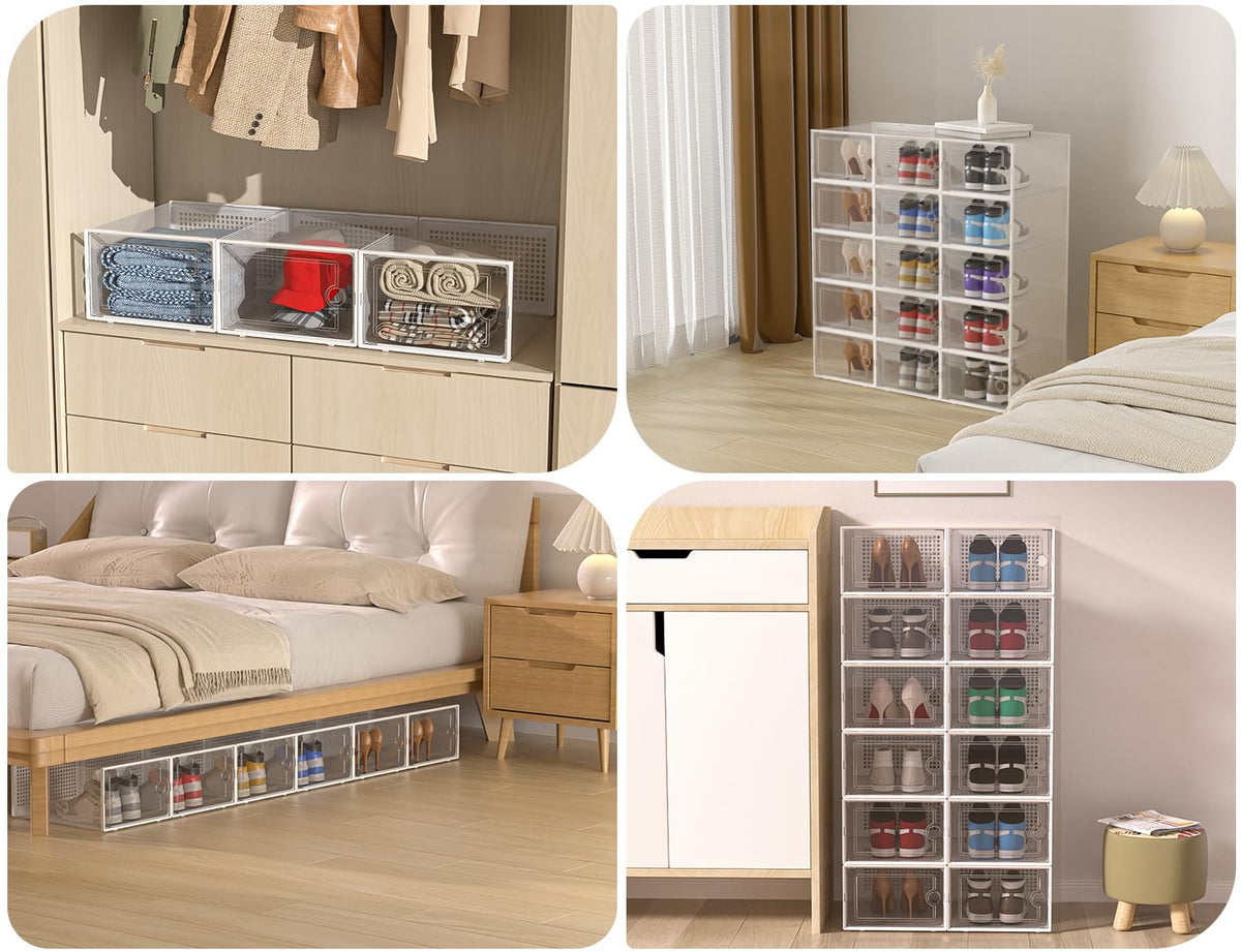 Kuject XX-Large shoe storage box dustproof design protects footwear.