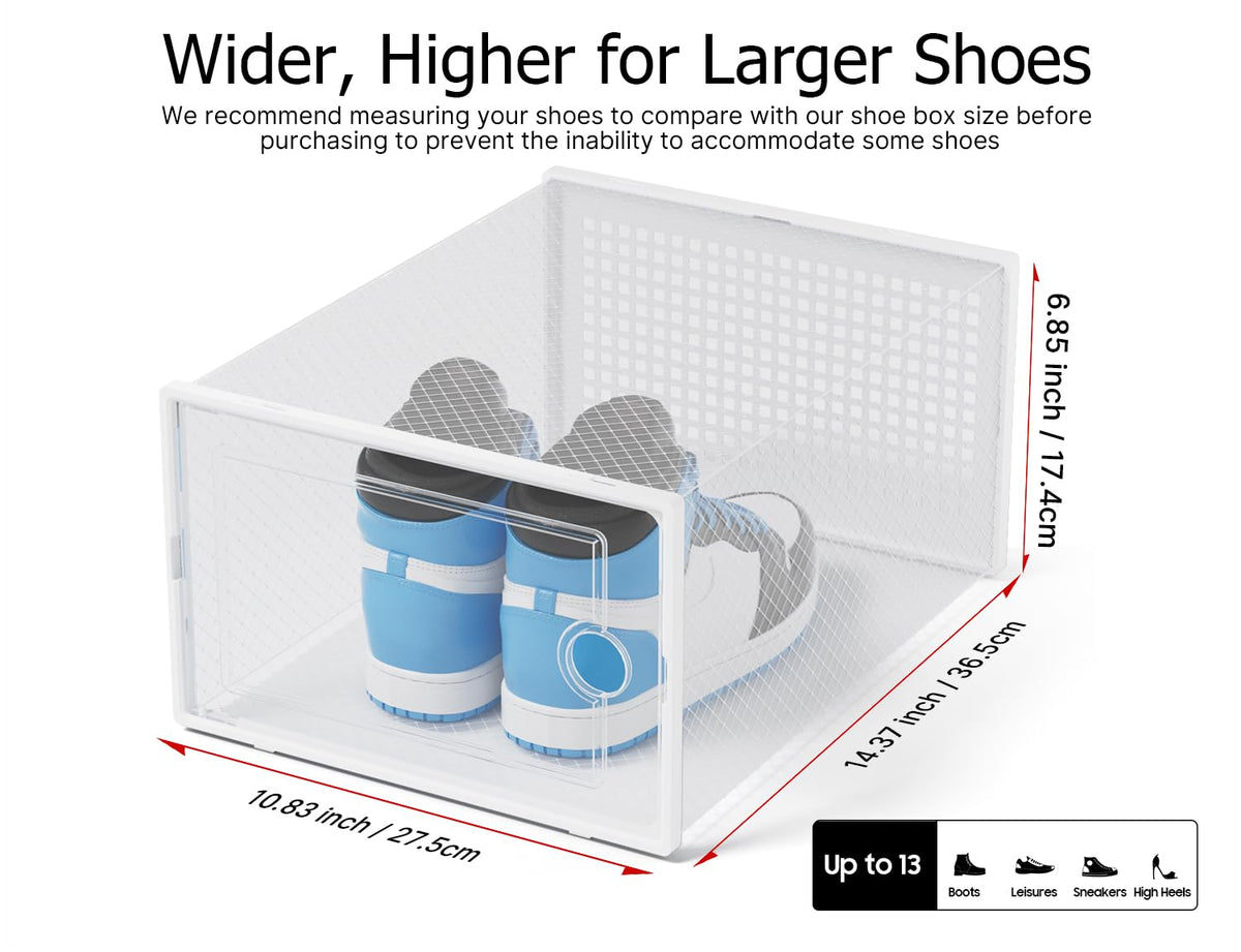 Kuject XX-Large stackable shoe storage box saves space efficiently