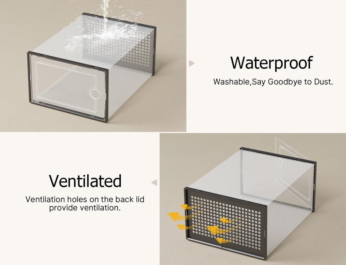 Kuject XX-Large stackable box with strong ABS frame supports heavy loads.