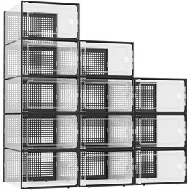 Kuject XX-Large clear shoe box, top view shows spacious interior for size 13 sneakers.