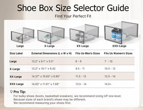 Kuject XXX-Large shoe storage box clear lid shows contents at a glance