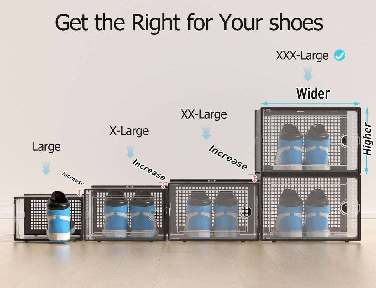 Kuject XXX-Large shoe storage box interior highlights roomy capacity