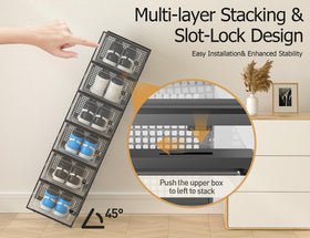 Kuject XXX-Large shoe storage box multi-layer design enables easy stacking