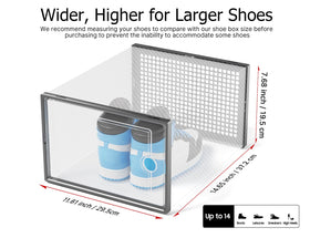Kuject XXX-Large shoe storage box open for quick sneaker retrieval