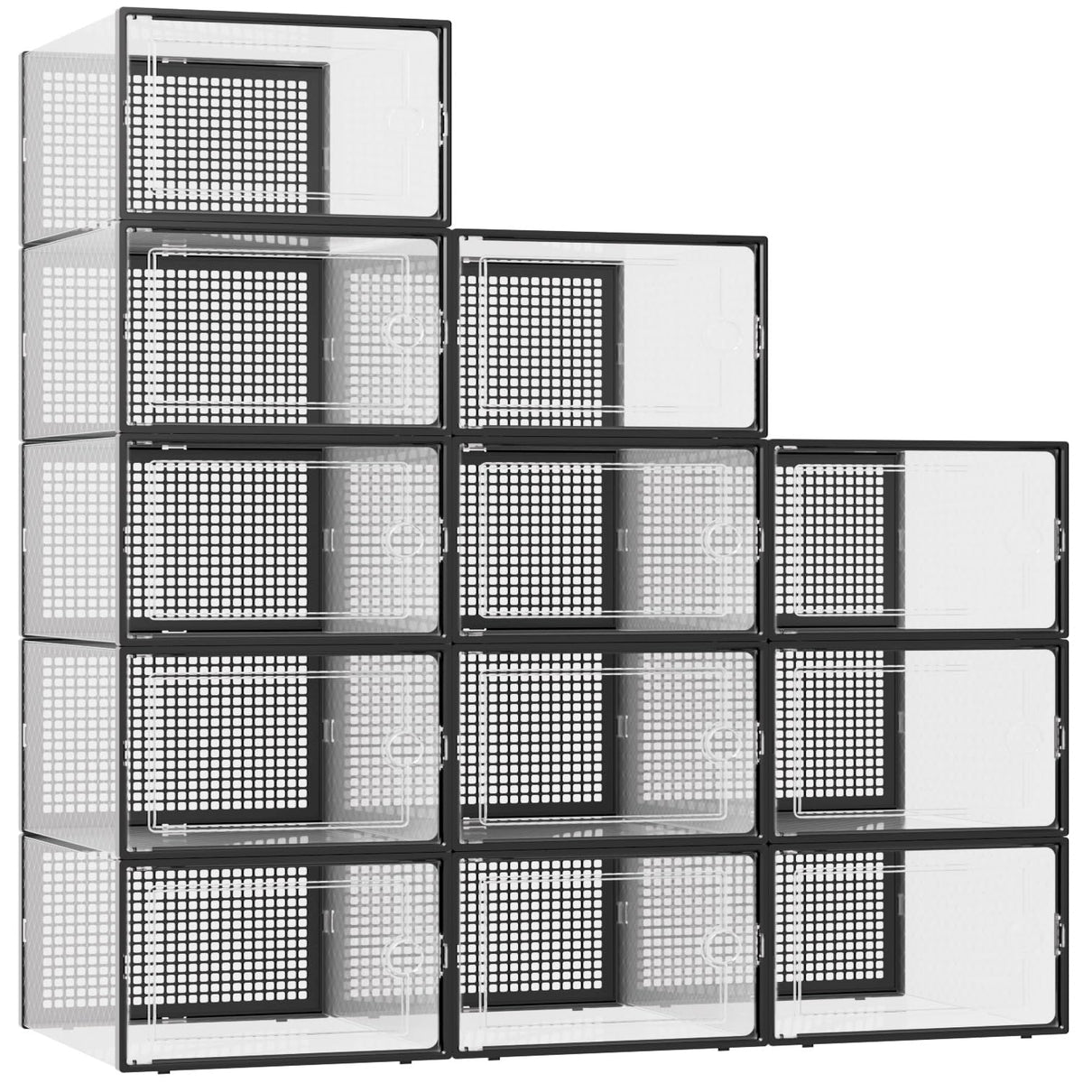 Kuject XXX-Large shoe storage box stack demonstrates compact closet organization