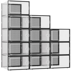 Kuject XXX-Large shoe storage box stack demonstrates compact closet organization