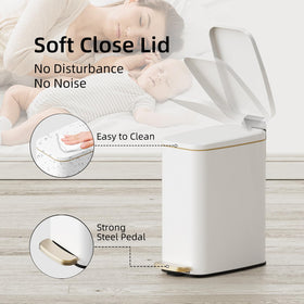 KUK soft-close lid provides quiet, smooth disposal.