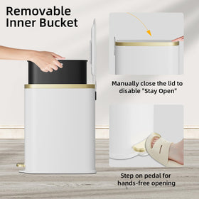KUK anti-fingerprint stainless steel trash can stays clean easily.