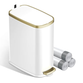KUK small bathroom trash can with soft-close lid for a quiet bathroom.
