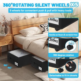 Kukikan 360° rotating silent wheels for smooth, easy movement.