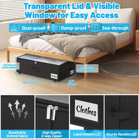 Kukikan clear lid storage with label windows for quick identification.