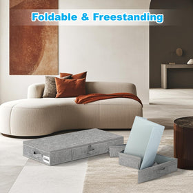 Kukikan foldable under-bed bin with PP boards for quick setup
