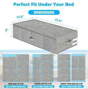 Kukikan slim under-bed container 33-8x15-8x5 inches ideal for blankets
