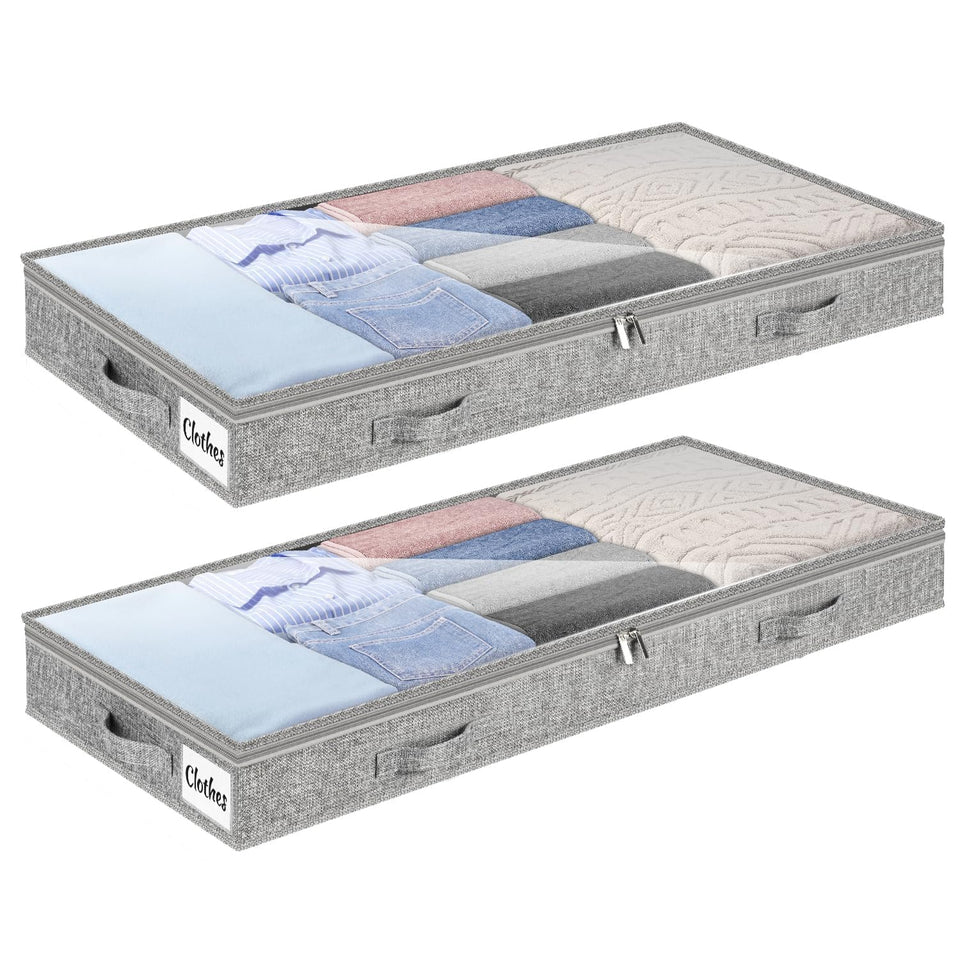 Kukikan under-bed storage 2-pack fits under beds for organized clothing
