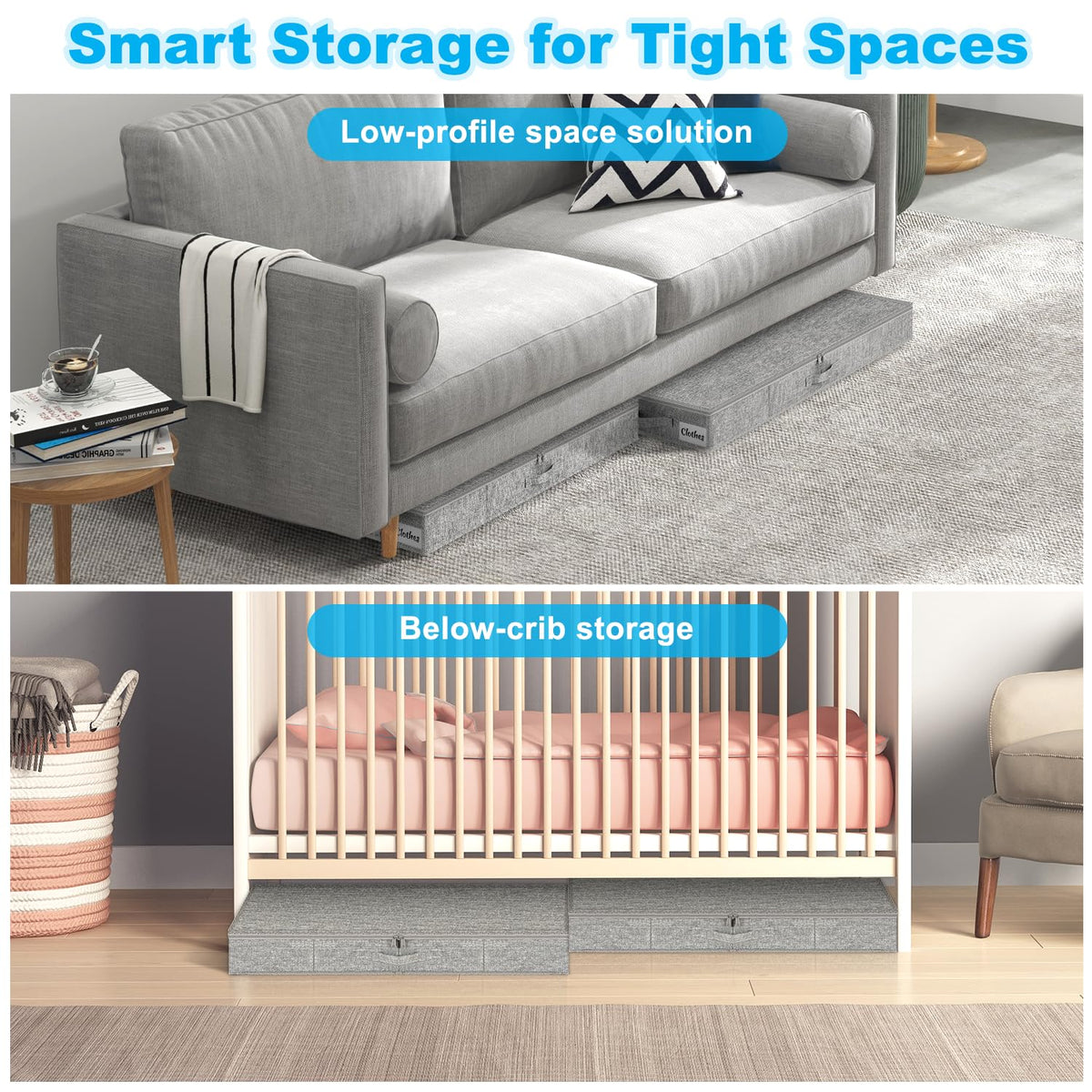Kukikan under-bed storage sturdy-bottom detail emphasizes durable support