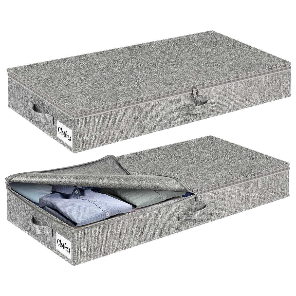 Kukikan under-bed storage bin two-pack under bed storage for clothes