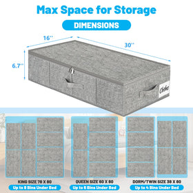 Kukikan 30x16x6.7 inch bins store clothes, bedding, or toys.