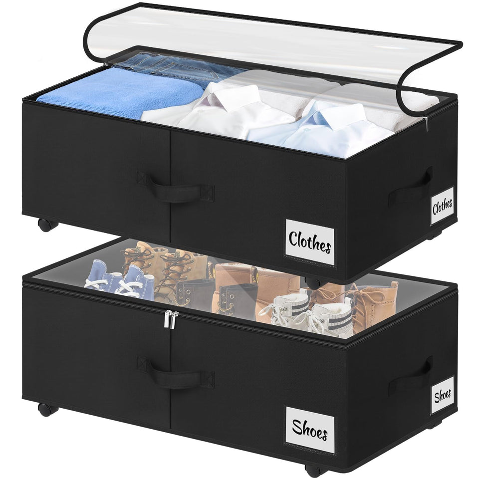 Kukikan under-bed storage with wheels ready for quick assembly and space saving.