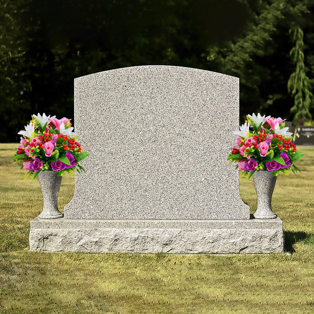 Kukooka foam insert keeps bouquets securely placed on graves
