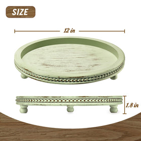 KULEDM beaded-edge tray used for candles, plants, or small decor items.