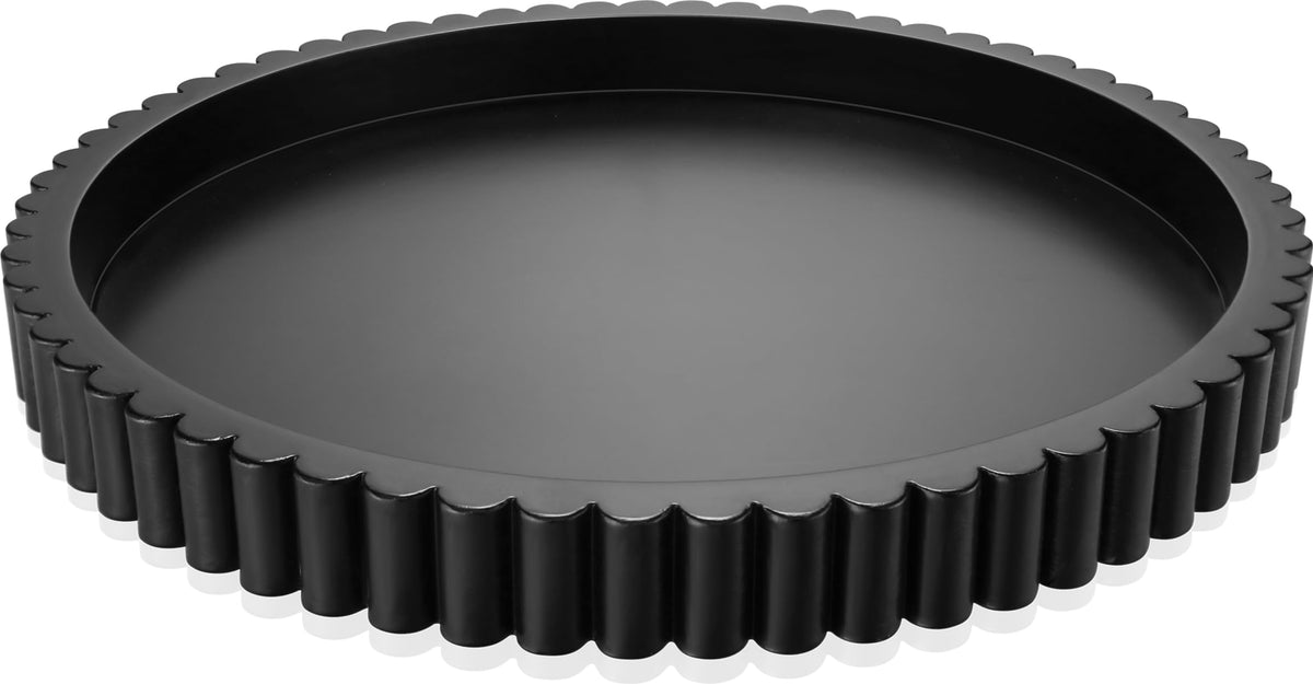 KULEDM handmade 12in decorative tray with fluted circle for an elegant centerpiece.