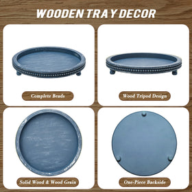 KULEDM solid wood tray adds texture to dresser and living areas.