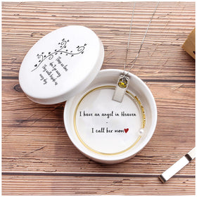 kullder memorial ceramic keepsake box interior text is easy to read.