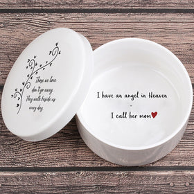kullder sympathy mom in heaven box lid with clear remembrance text.