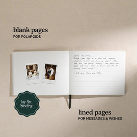 Kunitsa Co wedding guest book interior spread showing ample 144 pages for messages.