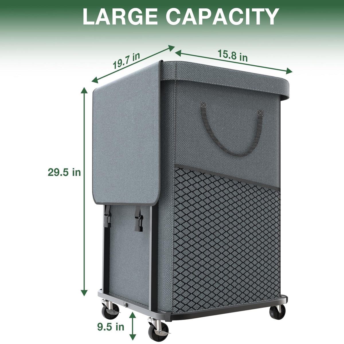 Kunlabori 40gal cart in a laundry room demonstrates organized storage potential.