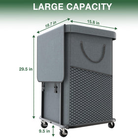 Kunlabori 40gal cart in a laundry room demonstrates organized storage potential.
