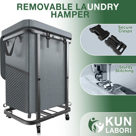 Kunlabori rolling wheels with brakes prevent unwanted movement during use.