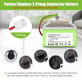 KUNLUN RVBAT850 shows 14.4V and 43.2Wh capacity for extended use.