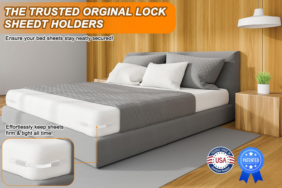 KUODIEOR anti-slip pads contact the mattress to prevent sheet slippage