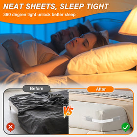 KUODIEOR anti-slip pads grip fabric for a neat bed surface.