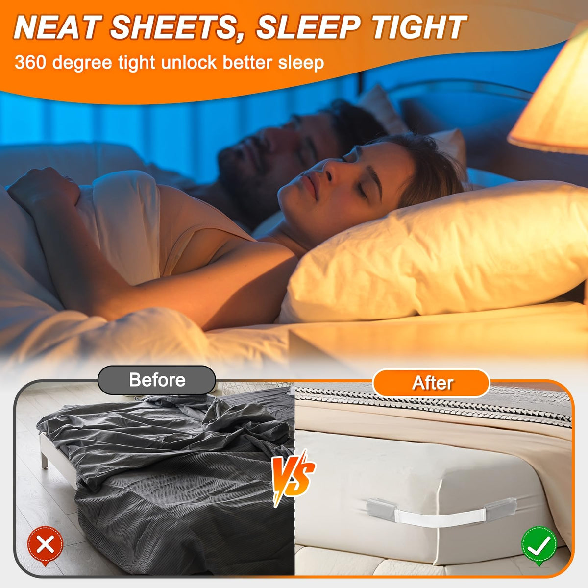 KUODIEOR lock fastener straps in action keep sheets tight all night