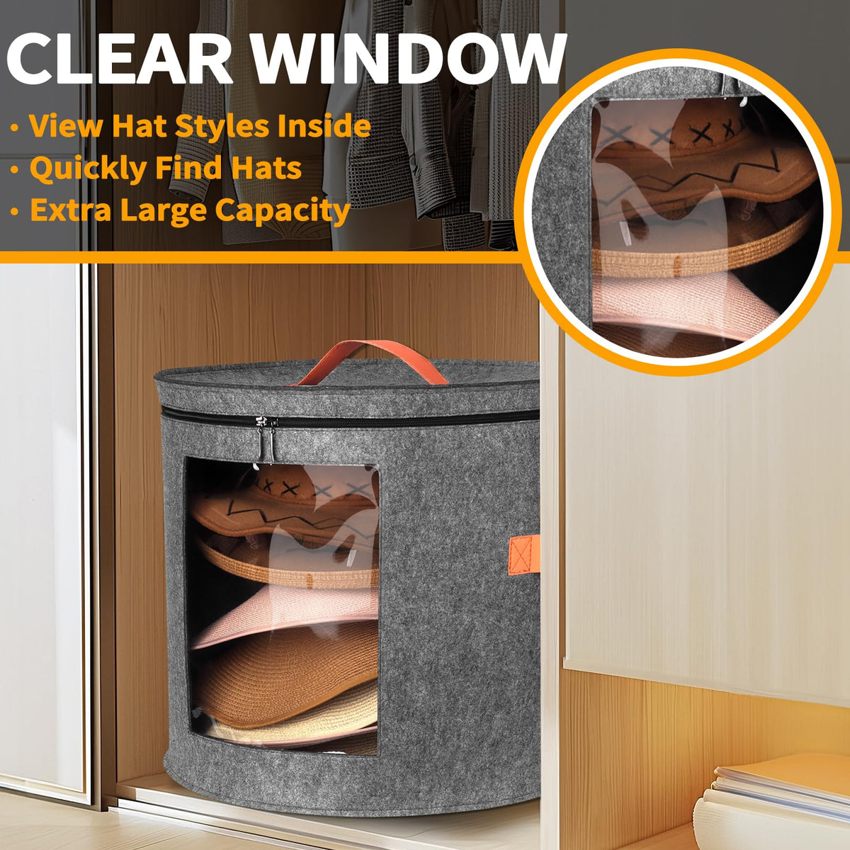 Kushon large-capacity hat storage holds multiple hats without creasing.
