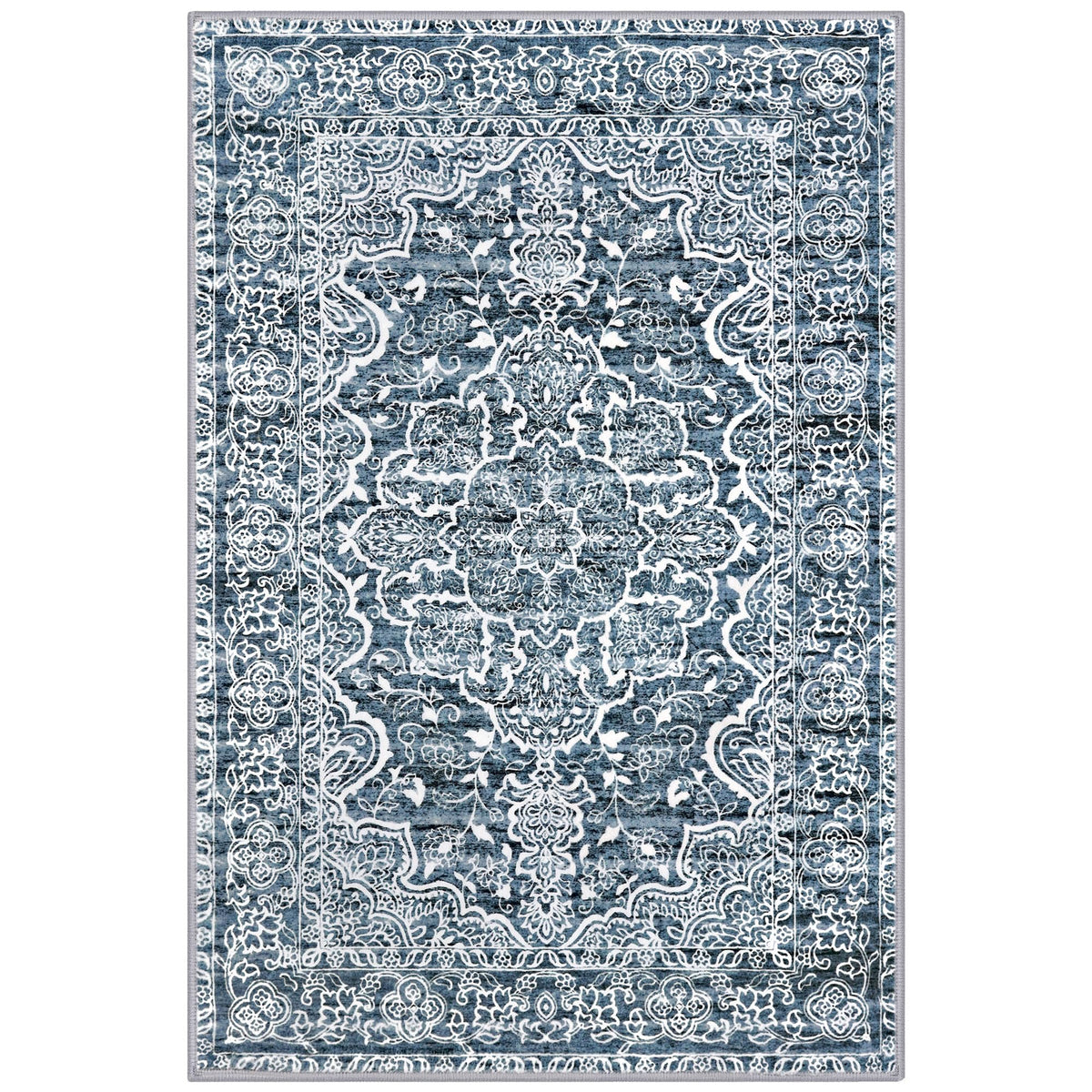 KUTA recycled polyester rug is kid- and pet-friendly.