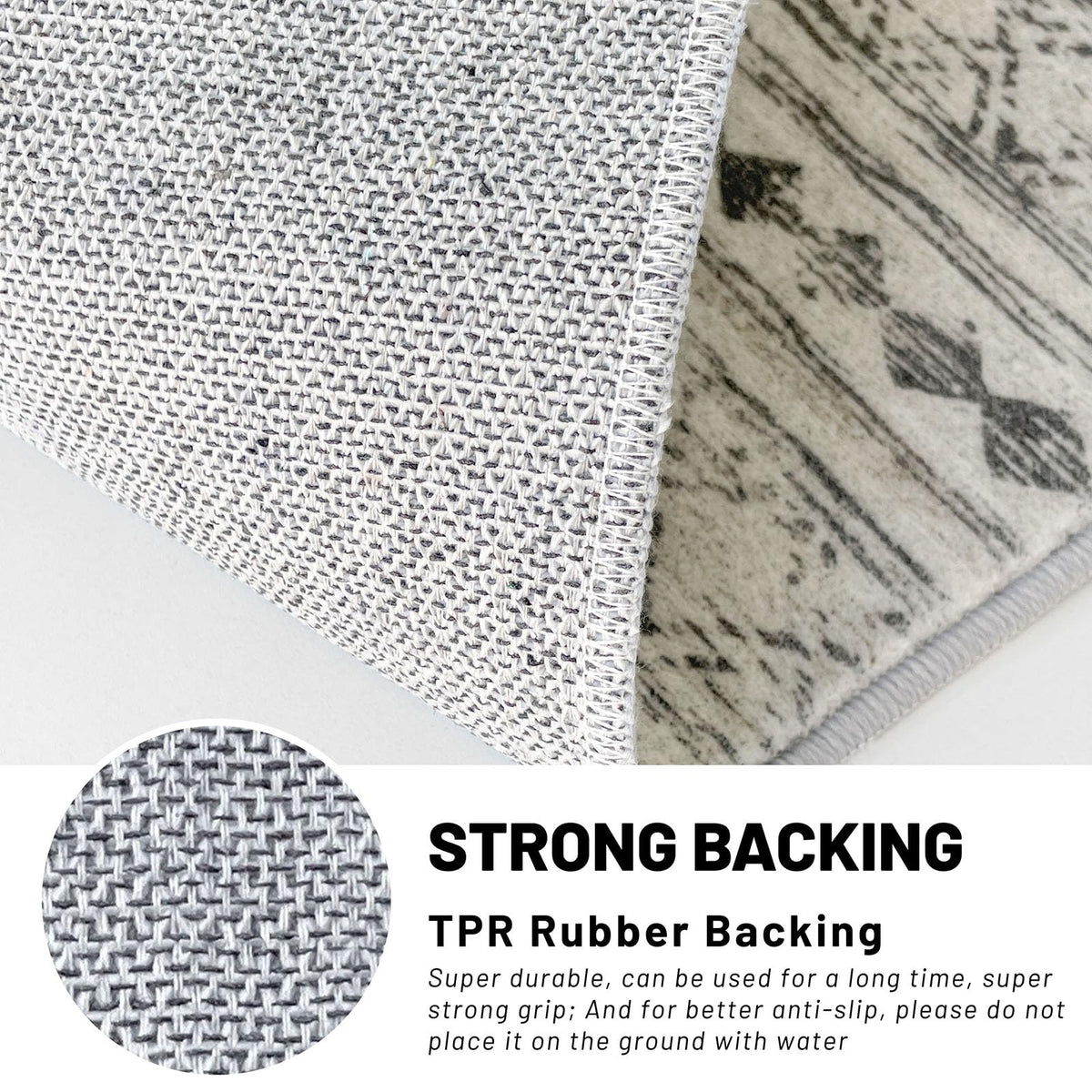 KUTA washable runner rug 2x6 folded packaging showing creases