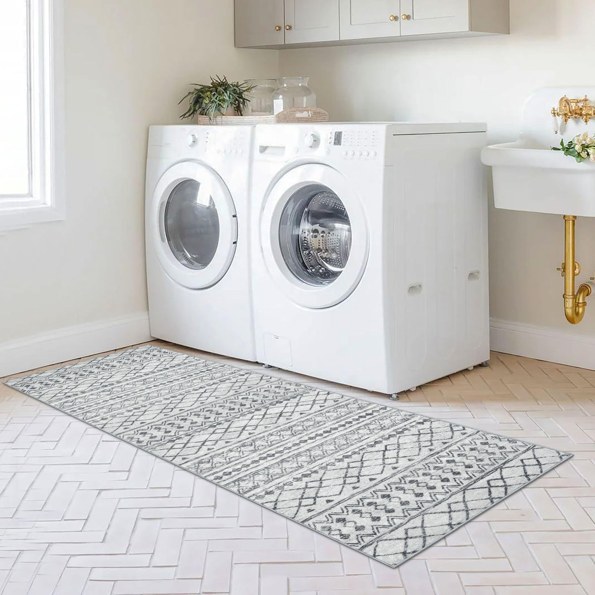 KUTA washable runner rug 2x6 care instructions for machine washing