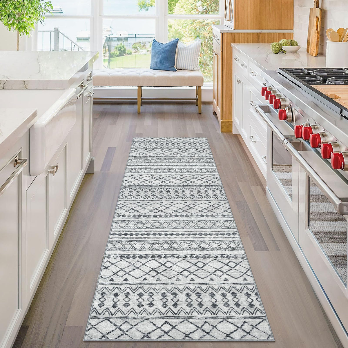 KUTA washable runner rug 2x6 non-slip back surface gripping floor