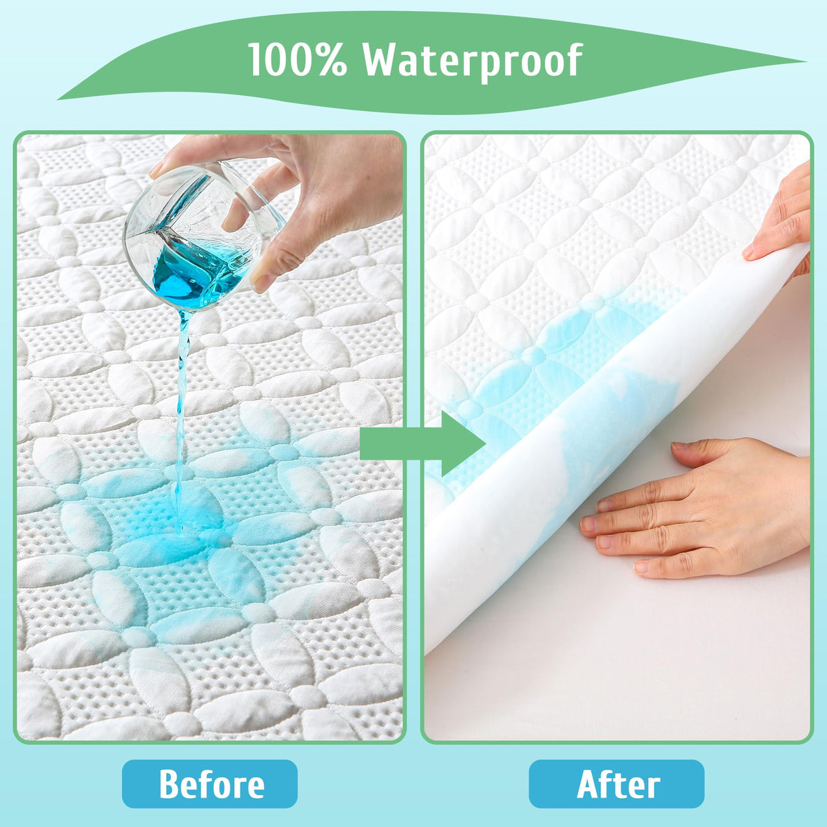 KUTUU 360-pocket design securing a California King mattress