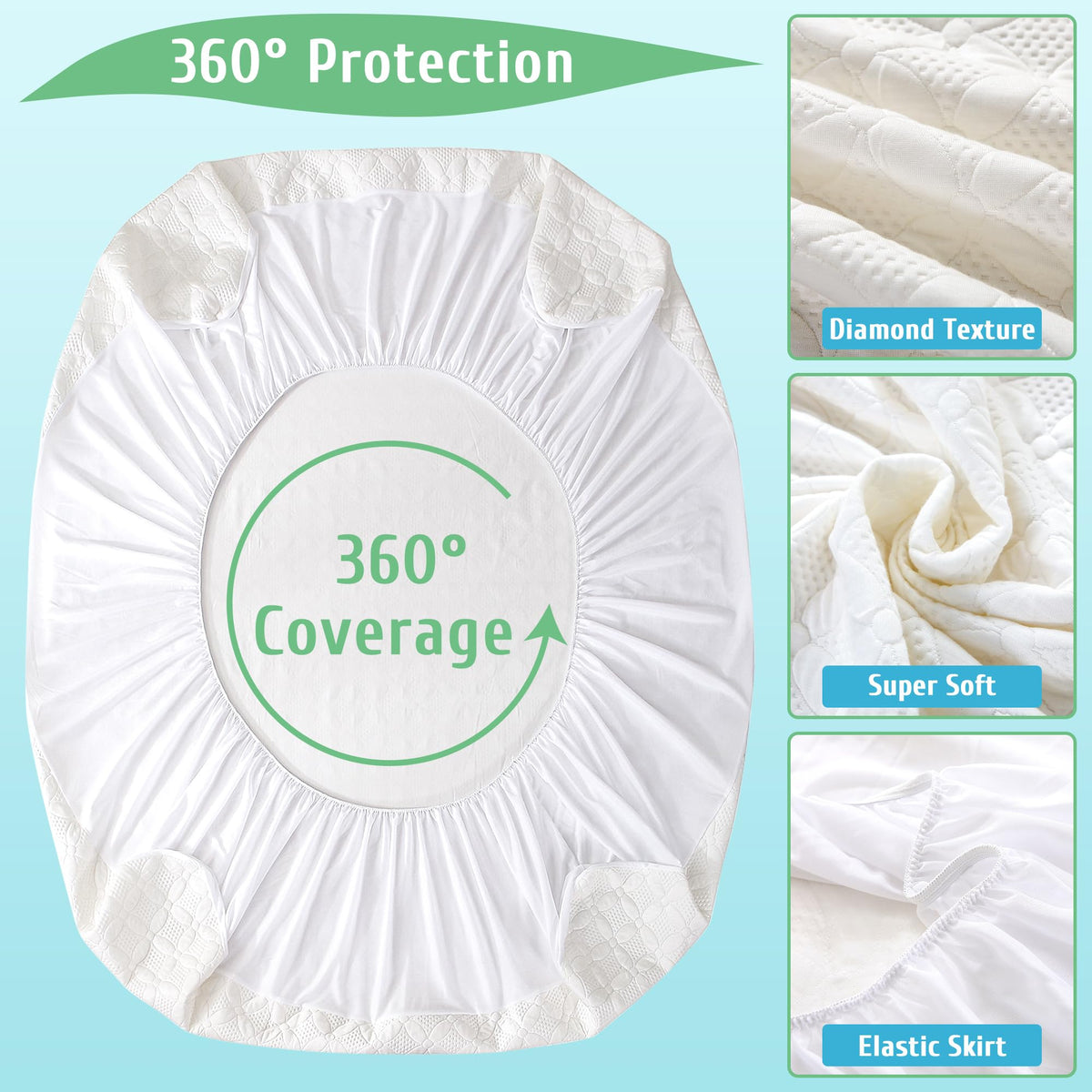 KUTUU machine-washable mattress protector for daily care