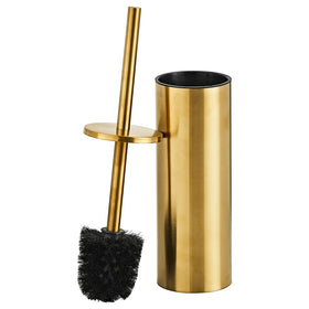 KUUBTH brushed-gold toilet brush set base sits stable on the floor