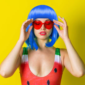 KUUQA heart-shaped glasses yellow for cute bachelorette glam