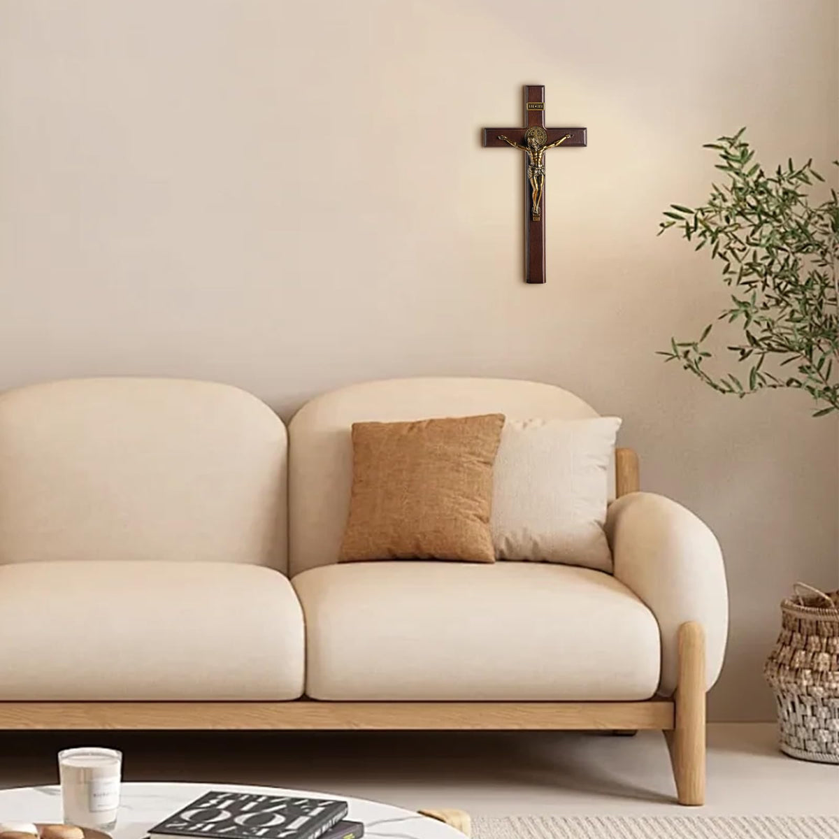 KUXBET handmade wooden cross showcases craftsmanship in your home